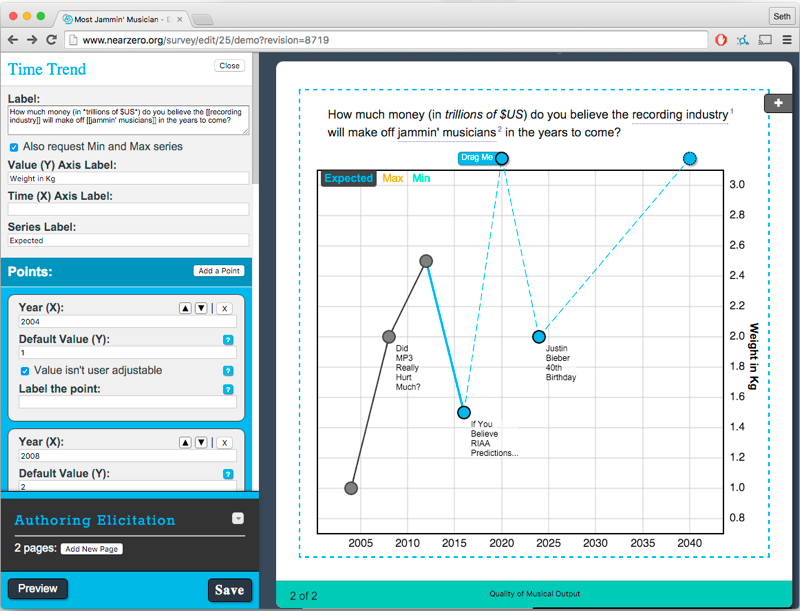 Screenshot of Elicitation Authoring Interface